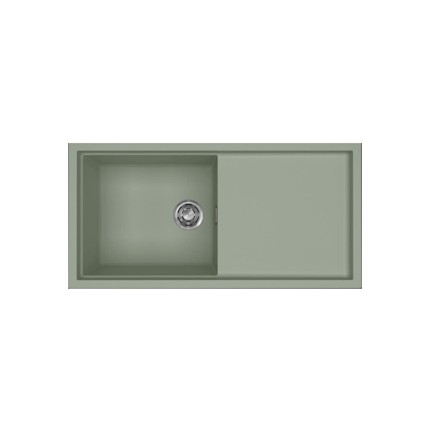 Νεροχύτης κουζίνας γρανιτένιος Elleci Sintesi 480 Sage Green 82 100×50 (ένθετος)