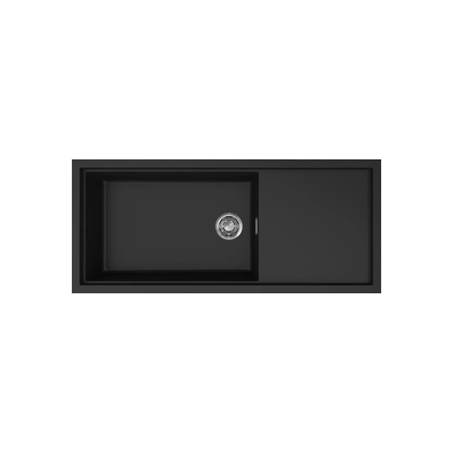 Νεροχύτης κουζίνας γρανιτένιος Elleci Sintesi 510 Black 86 116×50 (ένθετος)