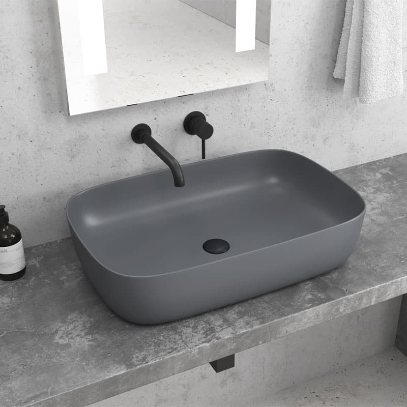 Νιπτήρας επιτραπέζιος Karag Milos LT 2143-PMDG Ματ Γκρι 60×39×14,5cm