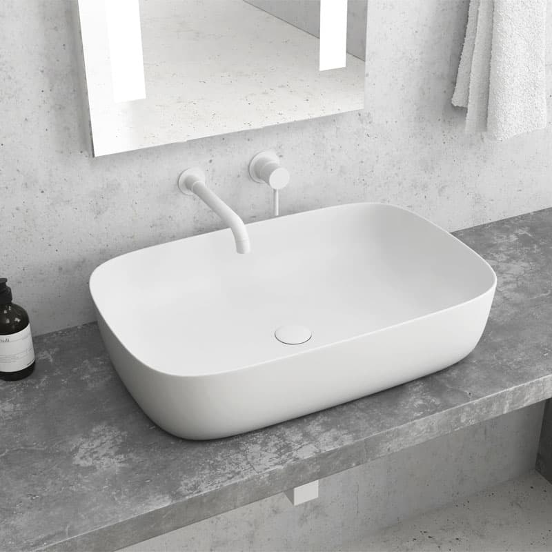 Νιπτήρας επιτραπέζιος Karag LT 2143-PMW Ματ Λευκό 60x39