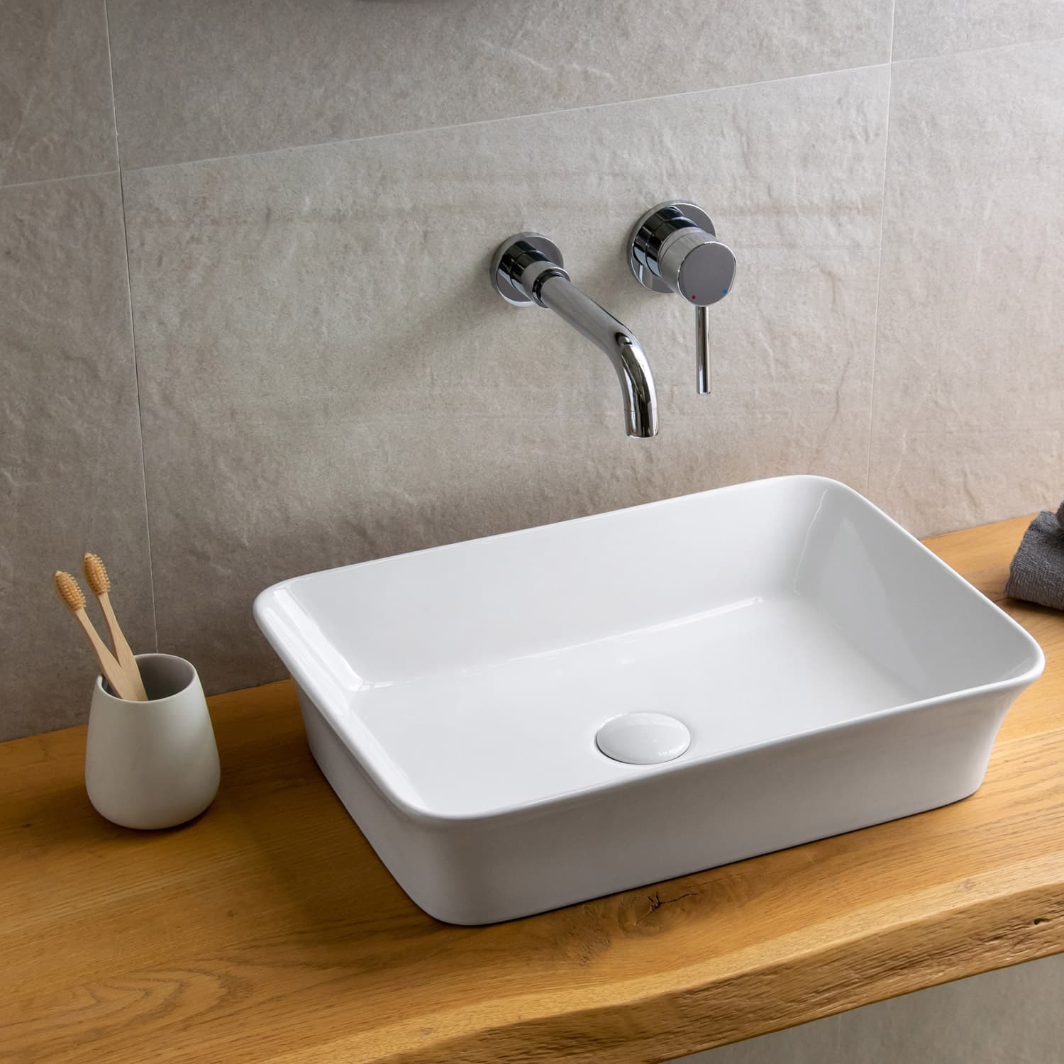 Νιπτήρας επιτραπέζιος Karag LT 2261 Λευκό 49×35×11cm