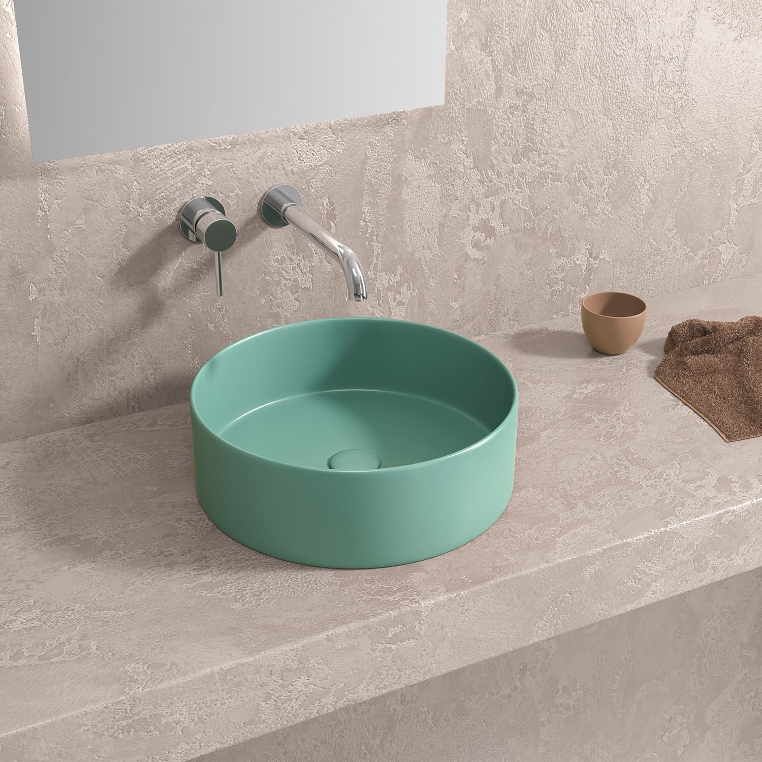 Νιπτήρας επιτραπέζιος Karag LT 3134-MGN02 Ματ Τιρκουάζ Φ35,5×12cm