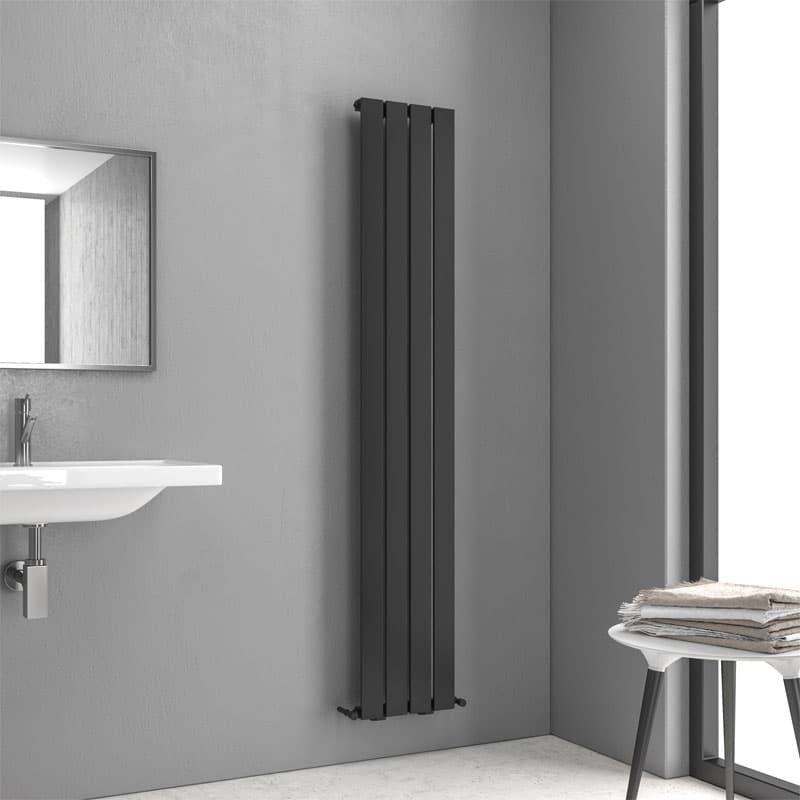 Θερμαινόμενη πετσετοκρεμάστρα Karag Marcello 9,1×31×180cm Marcello18-BM Ματ Μαύρο (νερού) 1928Btu (χωρίς διακόπτες)