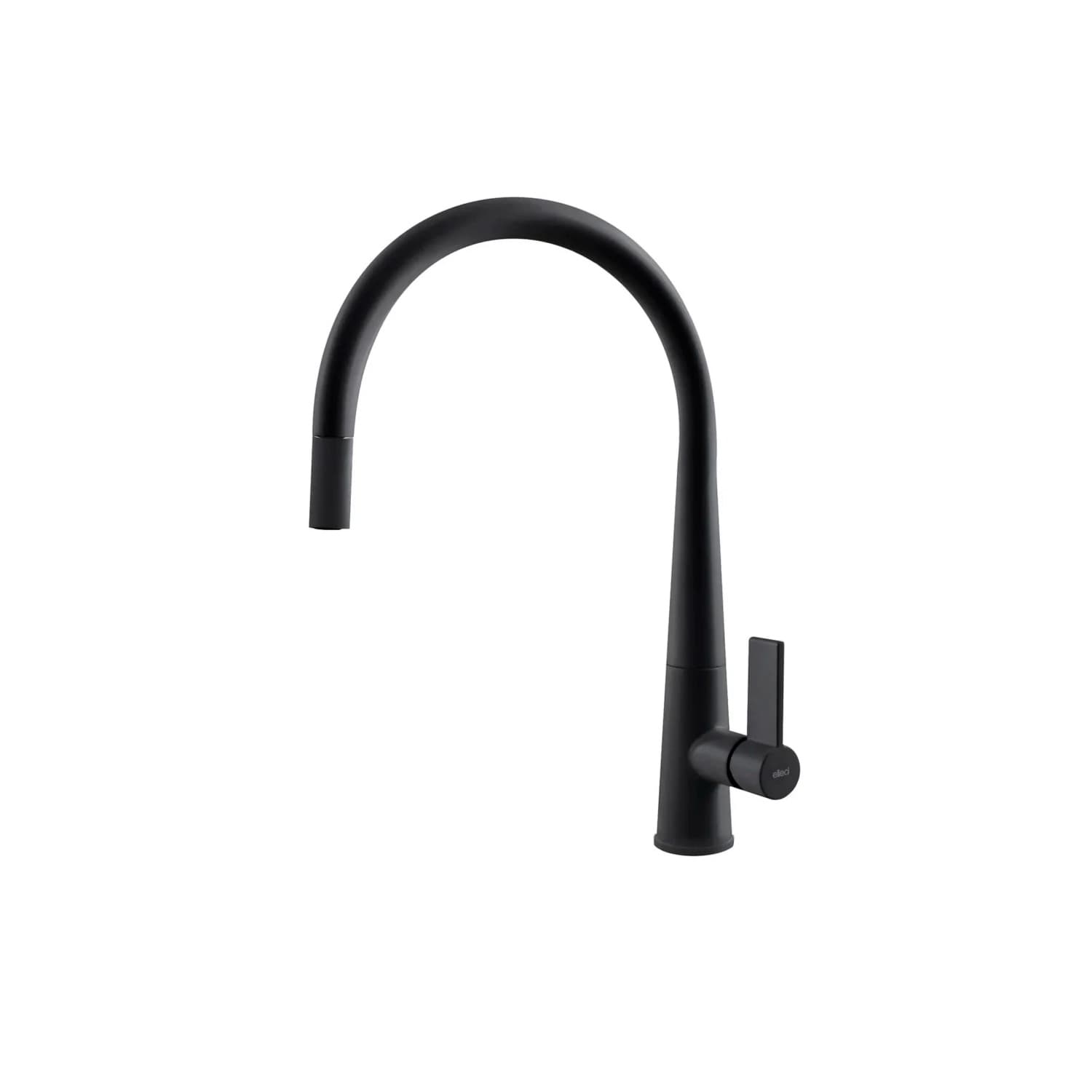 Μπαταρία κουζίνας με συρόμενο ντους Elleci Athena Plus Full Black 40 Υ36,8cm