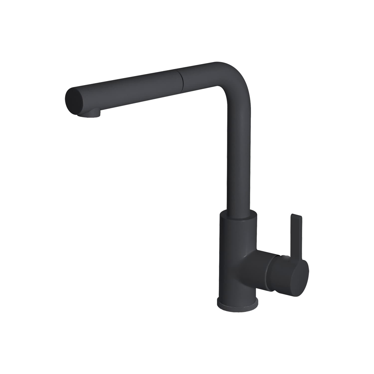 Μπαταρία κουζίνας με συρόμενο ντους Elleci Shell Plus Full Black 40 Υ29,9cm