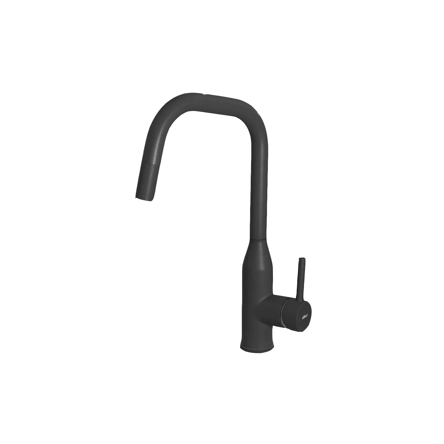 Μπαταρία κουζίνας με συρόμενο ντους Elleci Dora Plus Full Black 40 Υ38cm