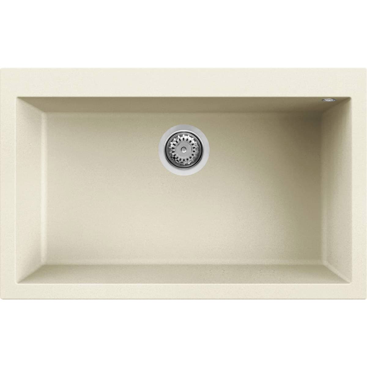 Νεροχύτης κουζίνας γρανιτένιος Elleci Quadra 130 Bianco Antico 62 79×50 (υποκαθήμενος & ένθετος)