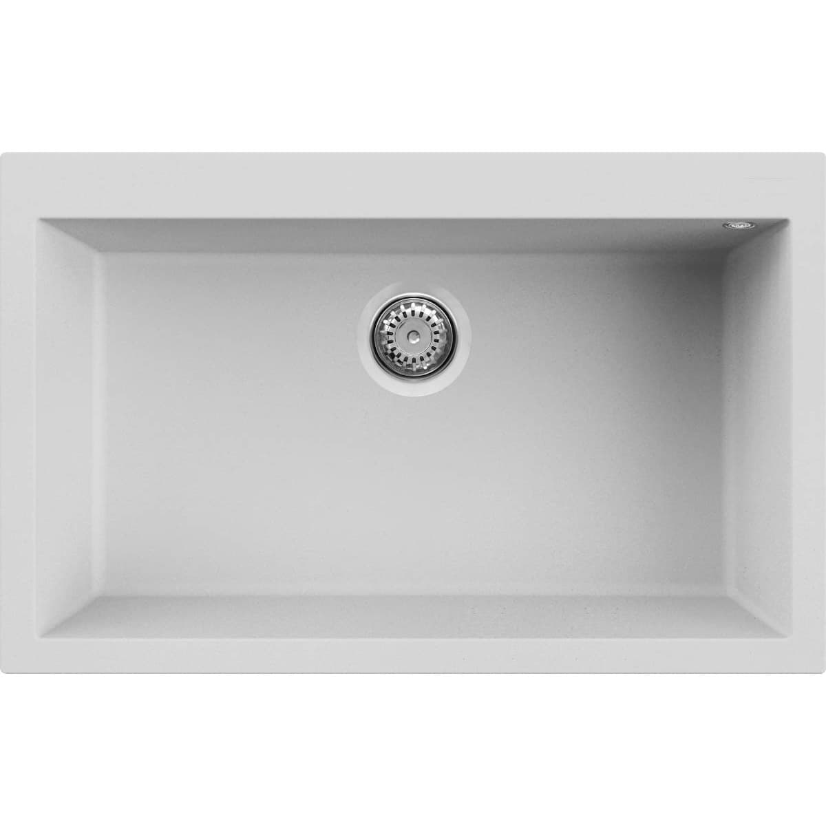 Νεροχύτης κουζίνας γρανιτένιος Elleci Quadra 130 Bianco Titano 68 79×50 (υποκαθήμενος & ένθετος)