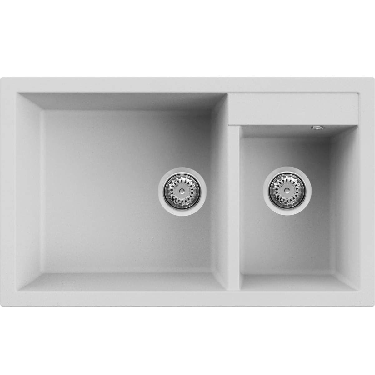 Νεροχύτης κουζίνας γρανιτένιος Elleci Quadra 440 Bianco Titano 68 81,5×50 (υποκαθήμενος & ένθετος)