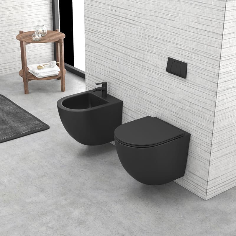 Κάλυμμα λεκάνης soft close slim Karag Milos S-LT046E-NB Ματ Μαύρο (για LT 046E)