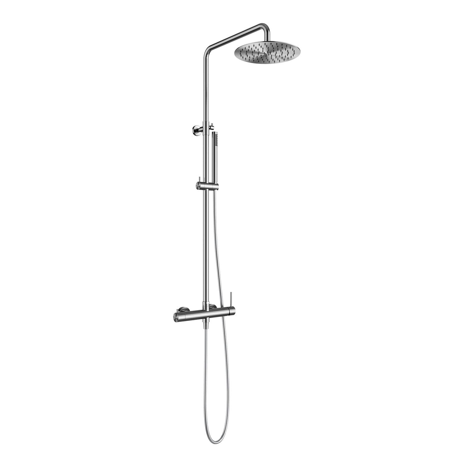 Κολώνα Ντους με Μπαταρία 2 εξόδων Karag Eternity S16058 Inox Σατινέ (85-122cm, ανοξείδωτο SS316)