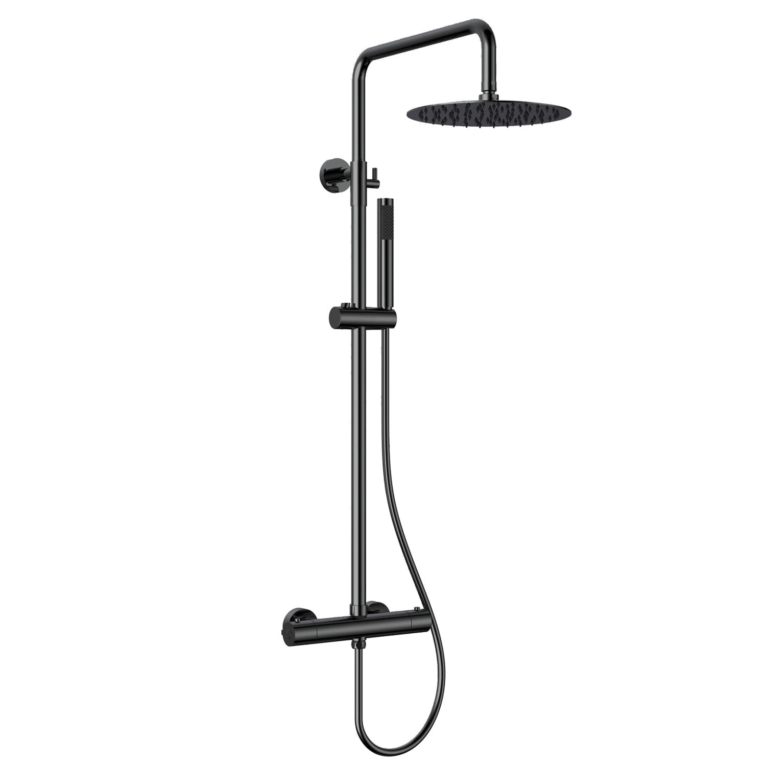 Κολώνα Ντους με Μπαταρία Θερμοστατική Karag Artemis SC418M1231 Ματ Μαύρο (85-125cm)