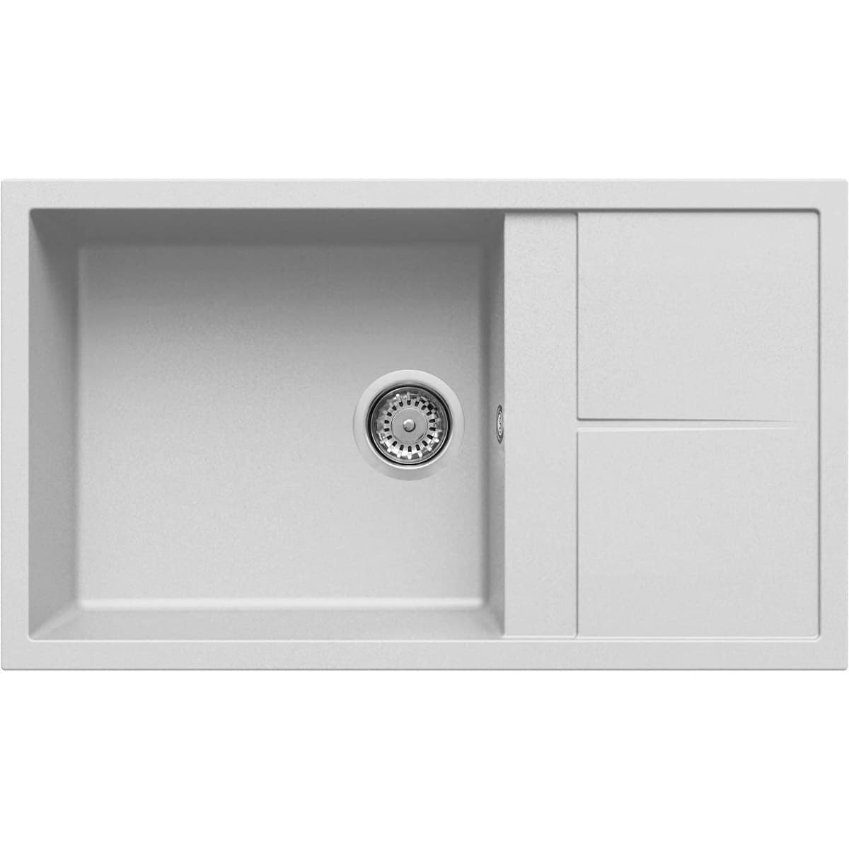 Νεροχύτης κουζίνας γρανιτένιος Elleci Unico 410 Bianco Titano 68 86×50 (ένθετος)