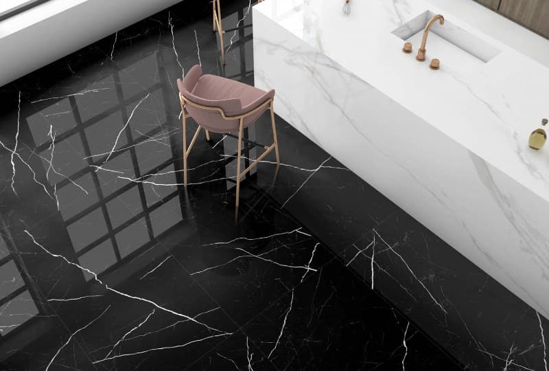 Πλακάκι Keros Marquina Negro 60x120cm Γυαλιστερό Rect - 4