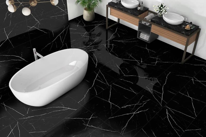 Πλακάκι Keros Marquina Negro 60x120cm Γυαλιστερό Rect - 5