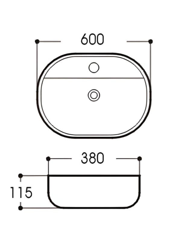 Νιπτήρας επιτραπέζιος Aqualux AL 5189 Λευκό 60x38 - 2