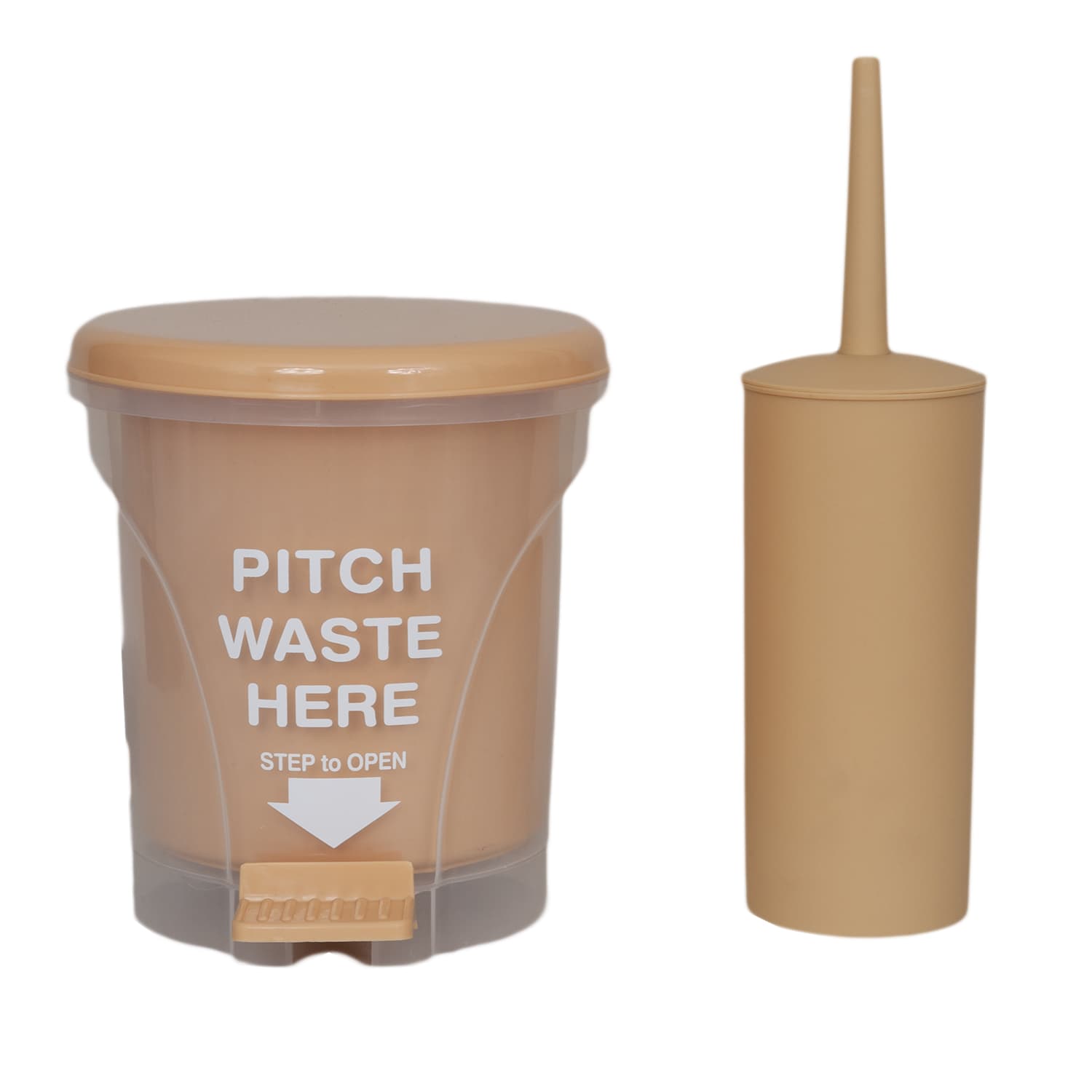 Σετ Κάδος Απορριμμάτων MRShome DS-8957BGS PITCH 5lt PP Μπεζ με Πιγκάλ