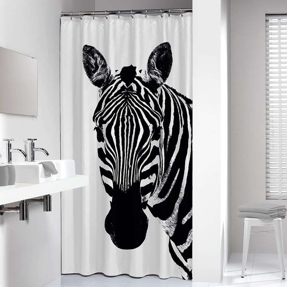 Κουρτίνα Μπάνιου Πλαστική Sealskin Zebra 800150 Μαύρο 180x200cm