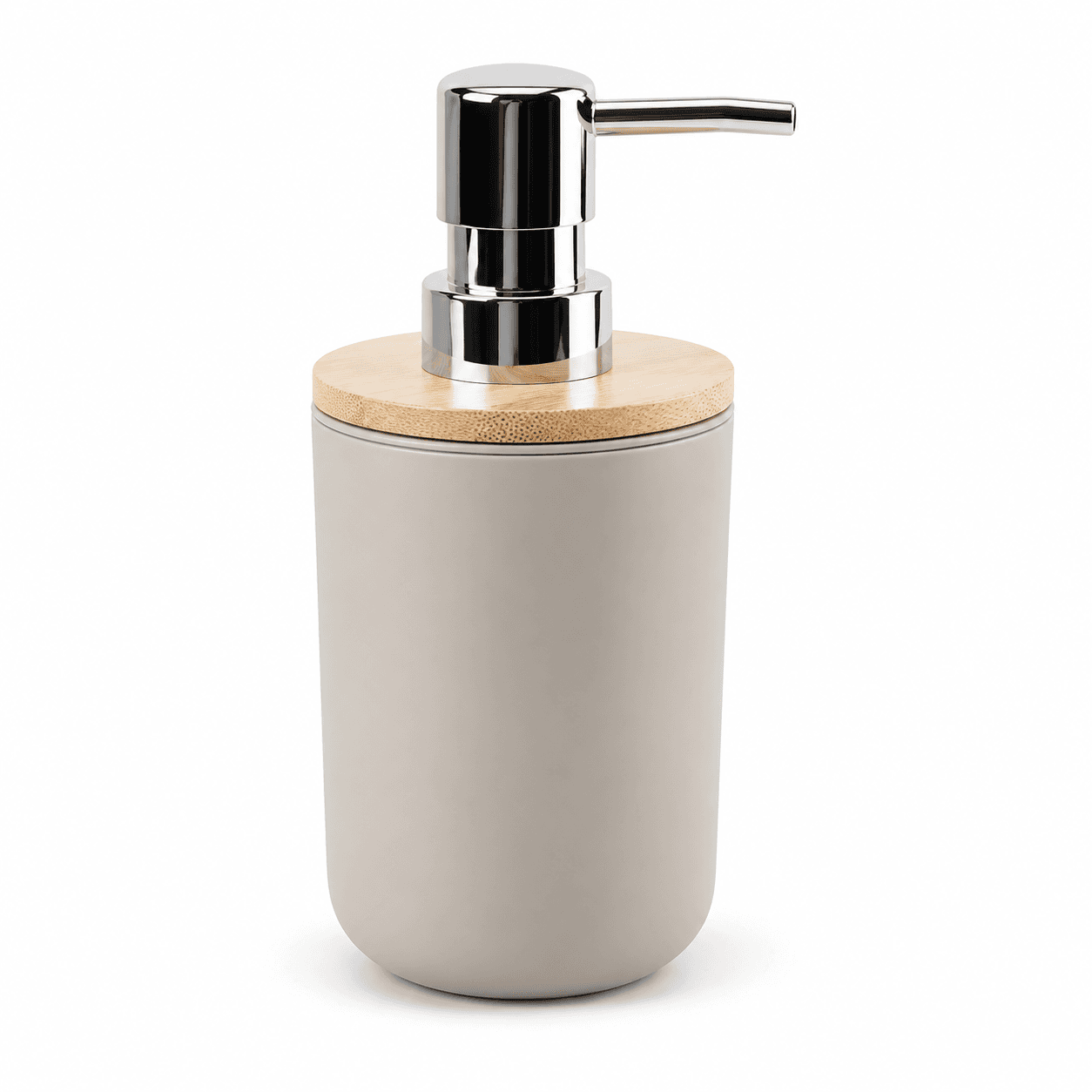 Ντισπένσερ Επικαθήμενο MRShome DC-024006 από PP Μπεζ με Μπαμπού Καπάκι Φ7x16cm