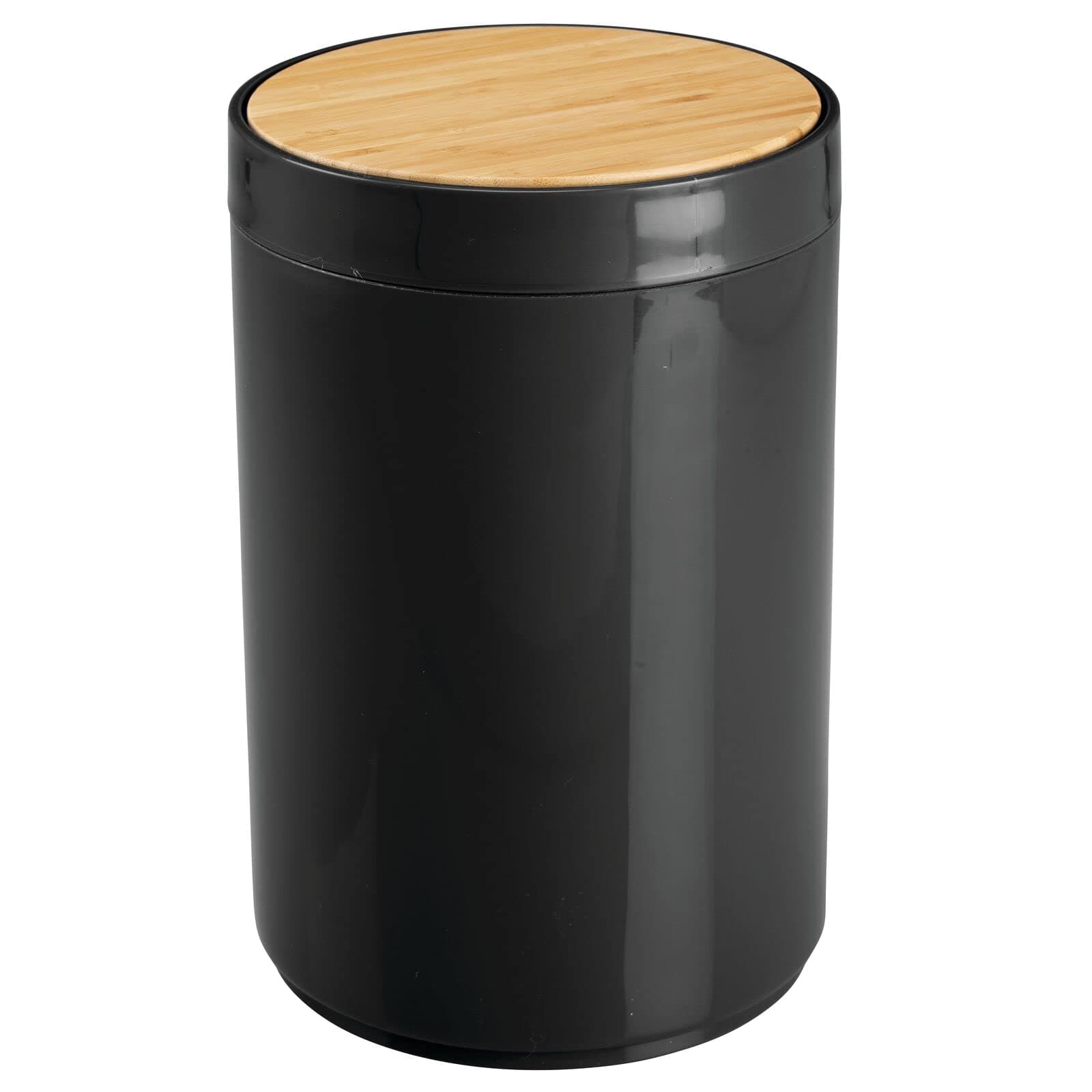 Κάδος Απορριμμάτων MRShome DS-8920B10 5lt από PP Μαύρος με Παλλόμενο Καπάκι από Μπαμπού