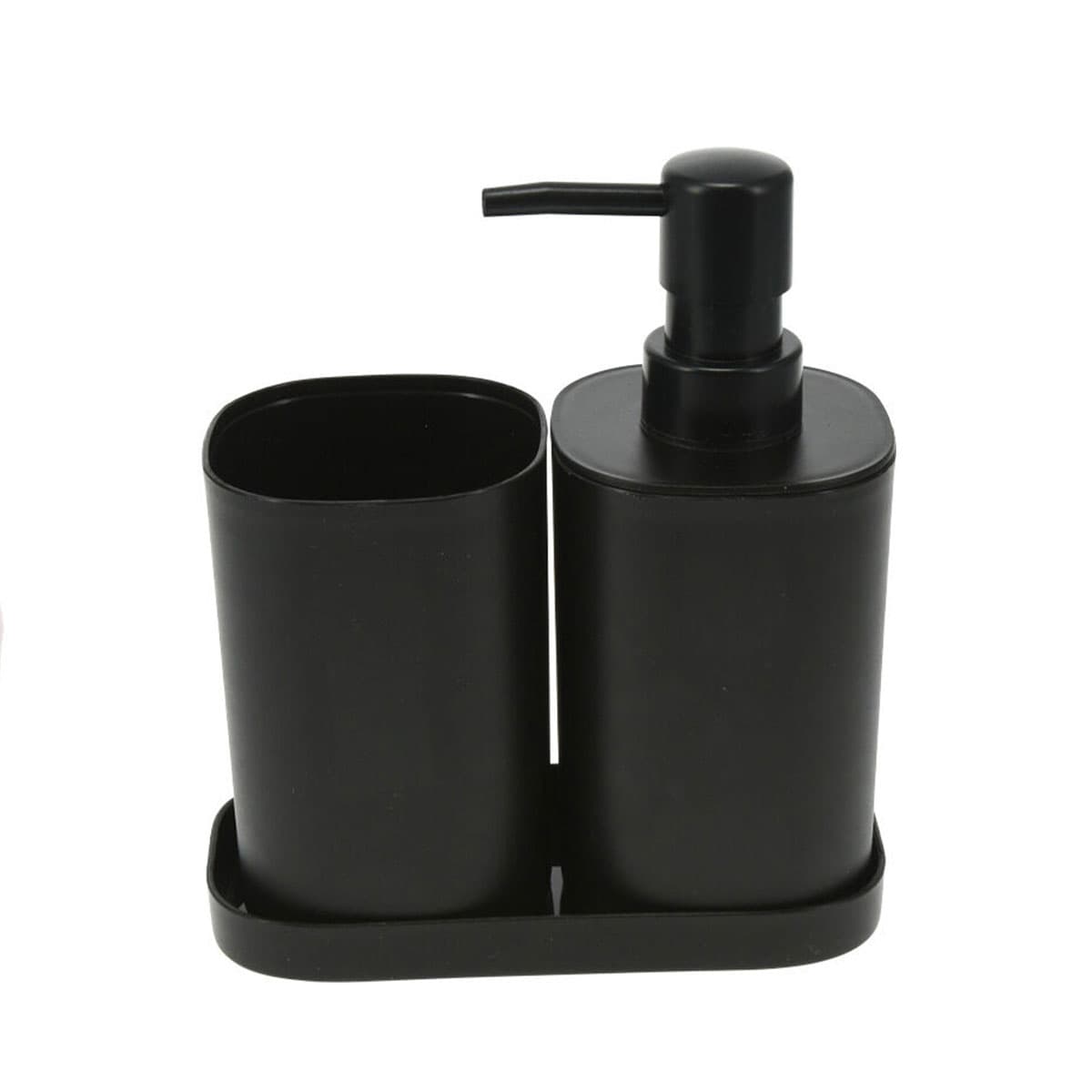 Σετ Μπάνιου MRShome DF-0057001 από PP 3 Τεμαχίων Μαύρο 15x7,3x16,5cm
