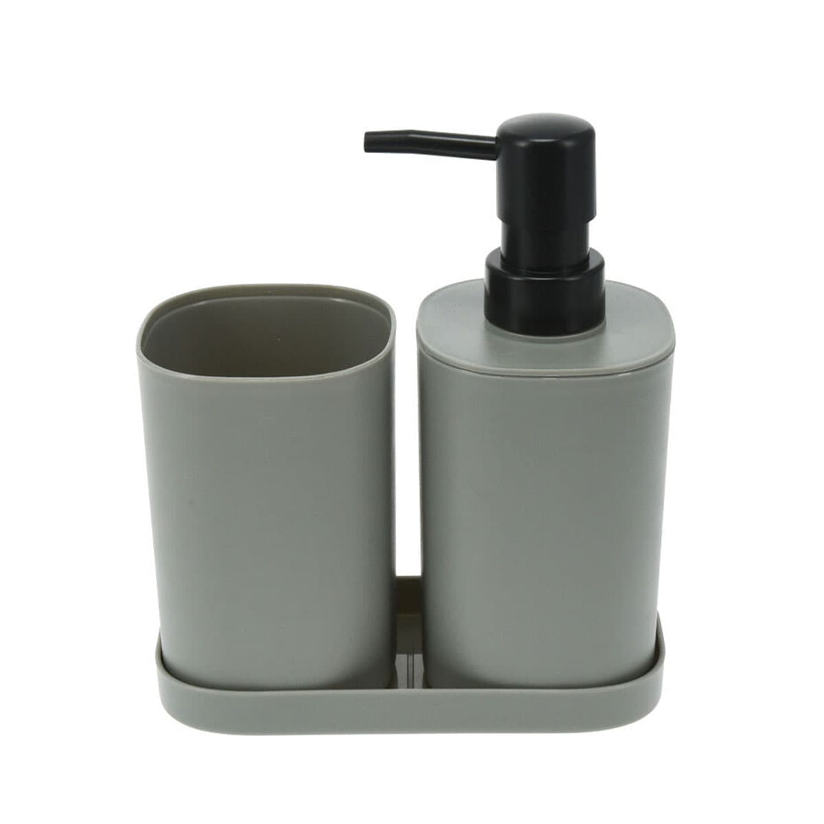 Σετ Μπάνιου MRShome DF-0057002 από PP 3 Τεμαχίων Γκρι 15x7,3x16,5cm