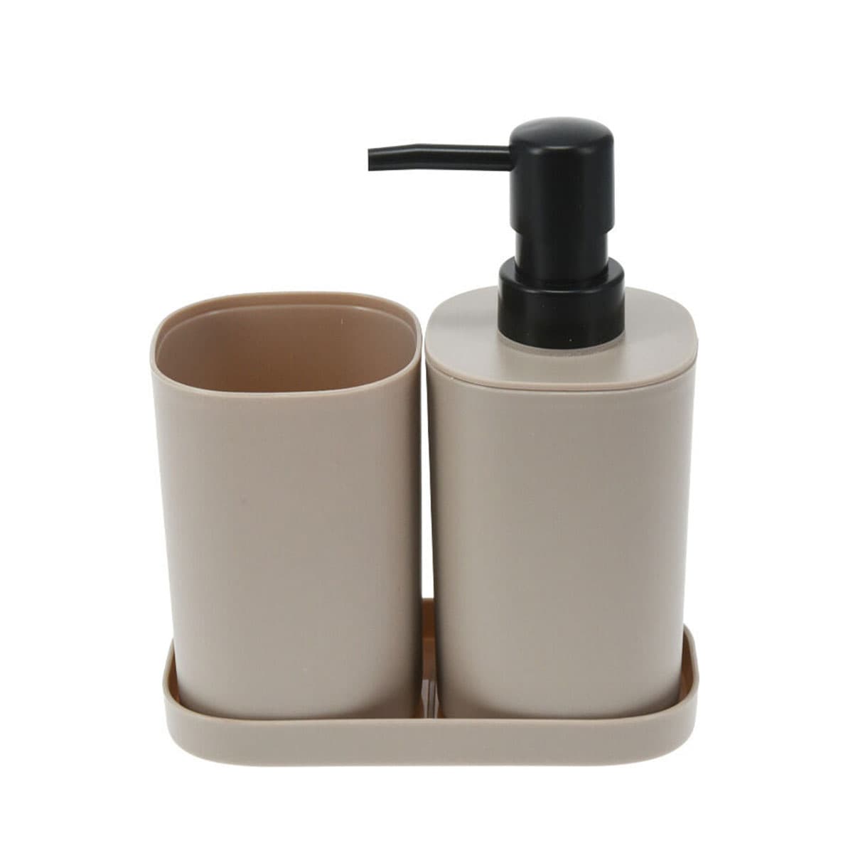 Σετ Μπάνιου MRShome DF-0057003 από PP 3 Τεμαχίων Καφέ 15x7,3x16,5cm