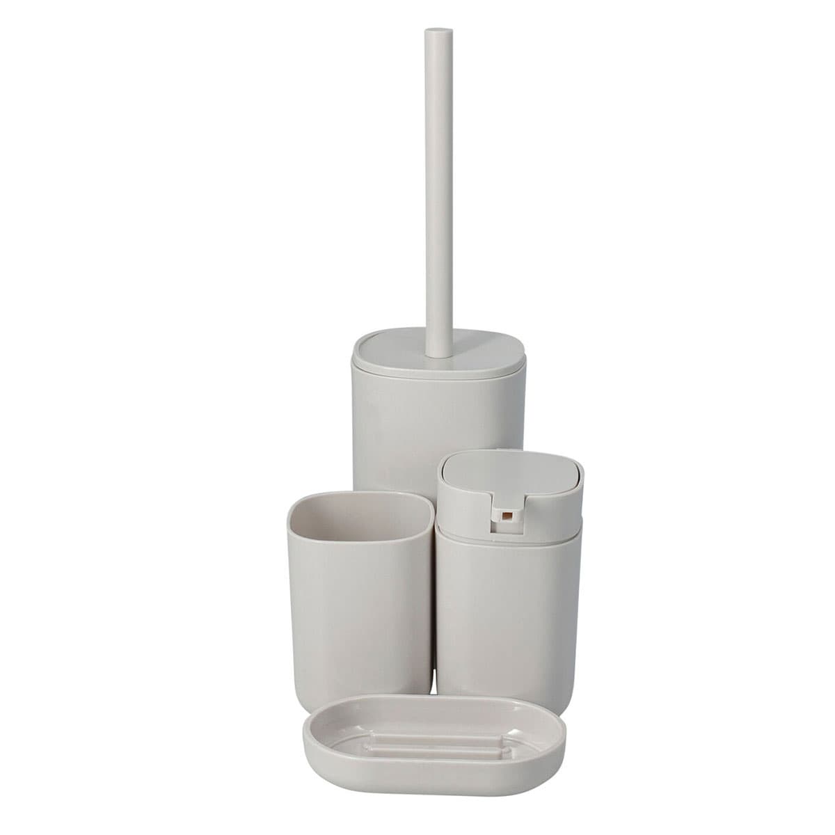 Σετ Μπάνιου MRShome DF-0069001 4 Τεμαχίων από PP Λευκό 17,8x10x37,3cm