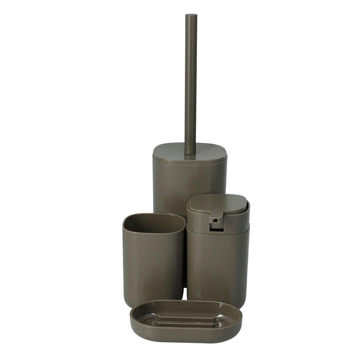 Σετ Μπάνιου MRShome DF-0069003 4 Τεμαχίων από PP Λαδί 17,8x10x37,3cm