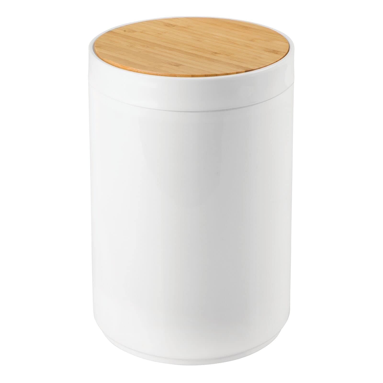 Κάδος Απορριμμάτων MRShome DS-8932B10 5lt από PP Λευκός με Παλλόμενο Καπάκι από Μπαμπού