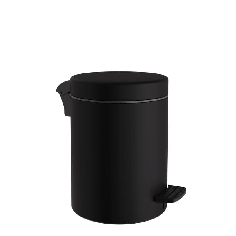 Χαρτοδοχείο Pam 05-096-403 5lt soft close Ματ Μαύρο Φ20x28cm