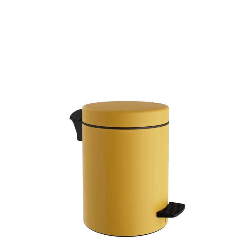 Χαρτοδοχείο Pam 03-601-603 3lt soft close Ματ Κίτρινο Φ18x25cm
