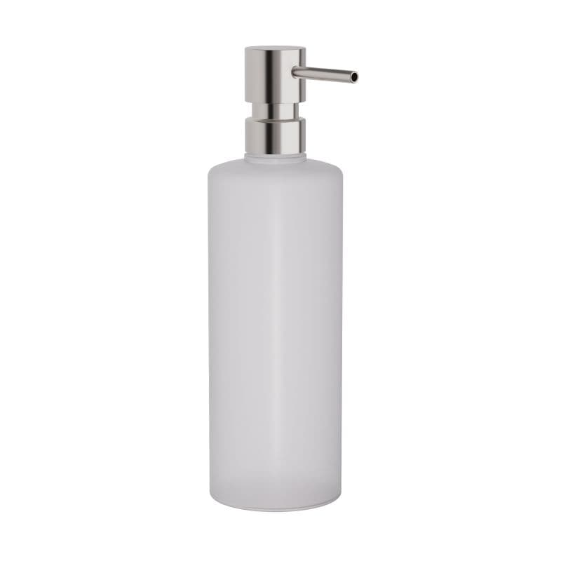 Ντισπένσερ Επικαθήμενο Pam 100-011 500ml Inox Σατινέ με πλαστικό λευκό Φ7x25cm
