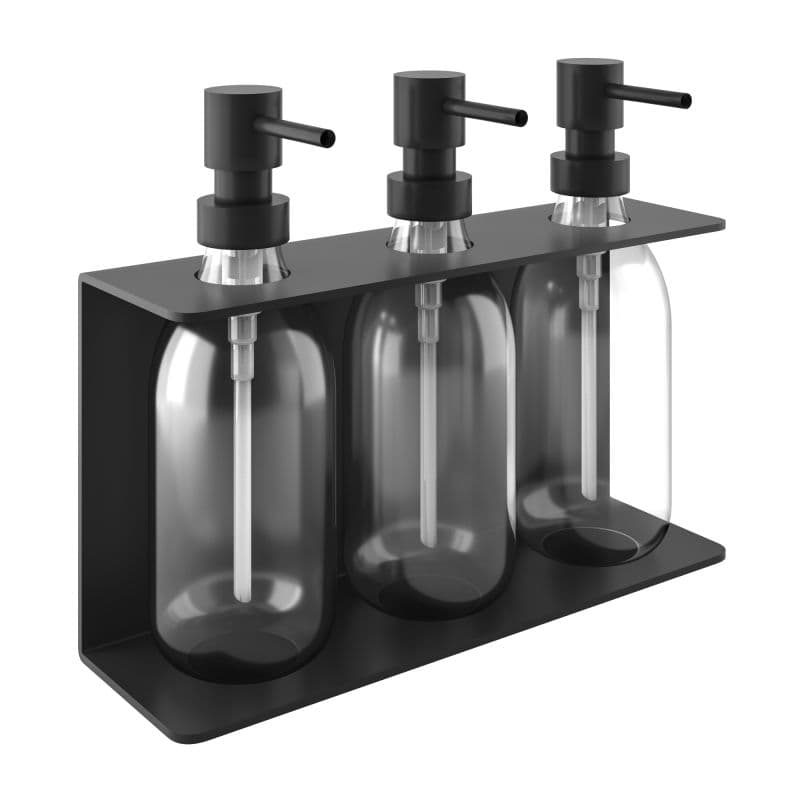 Ντισπένσερ Επιτοίχιο Τριπλό Pam 251375-403 3x300ml Ματ Μαύρο 25x7,5x20cm