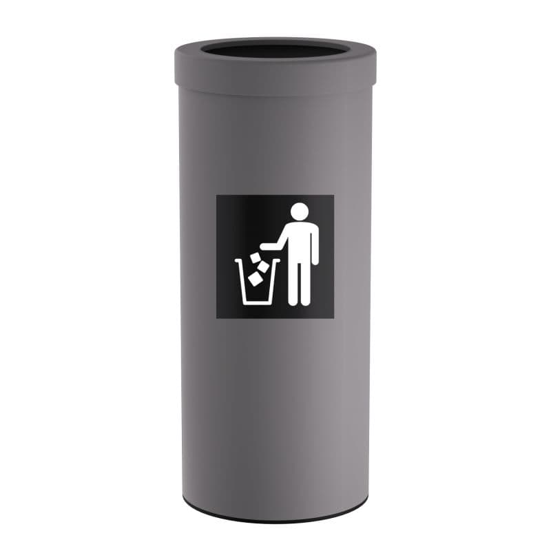 Κάδος Απορριμμάτων Pam 392560-163 30lt Matt Concrete Grey Φ25x60cm