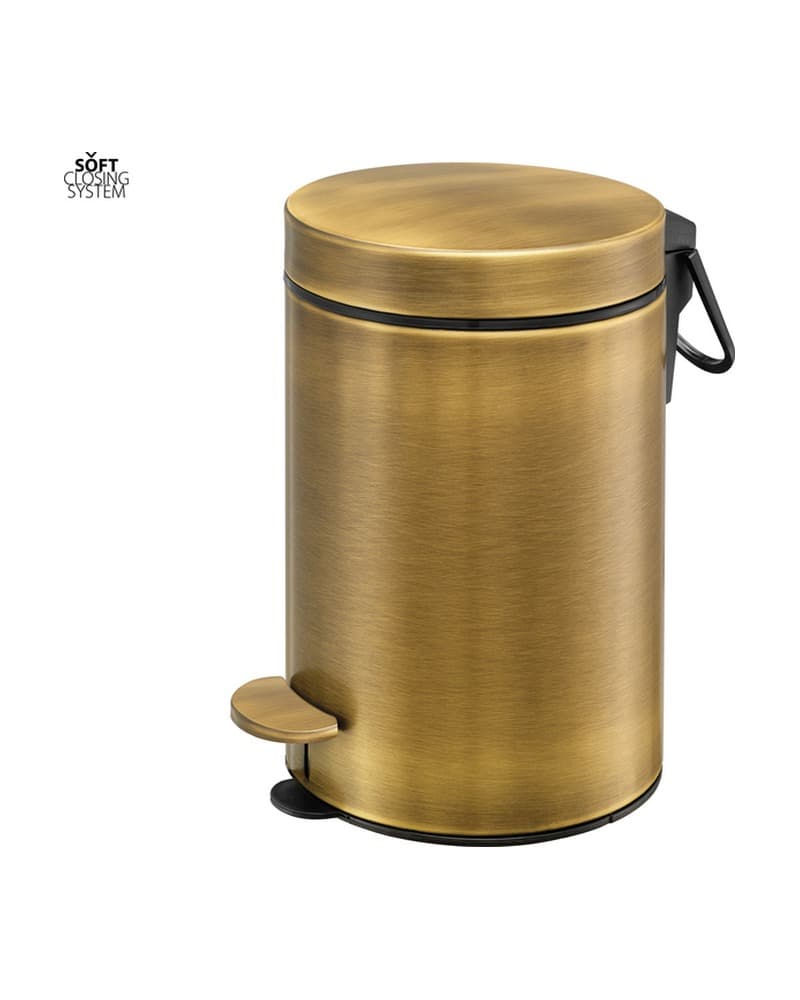 Χαρτοδοχείο 3lt soft close Sanco Waste Bins 90603-Μ25 Bronze Mat Φ17x28cm