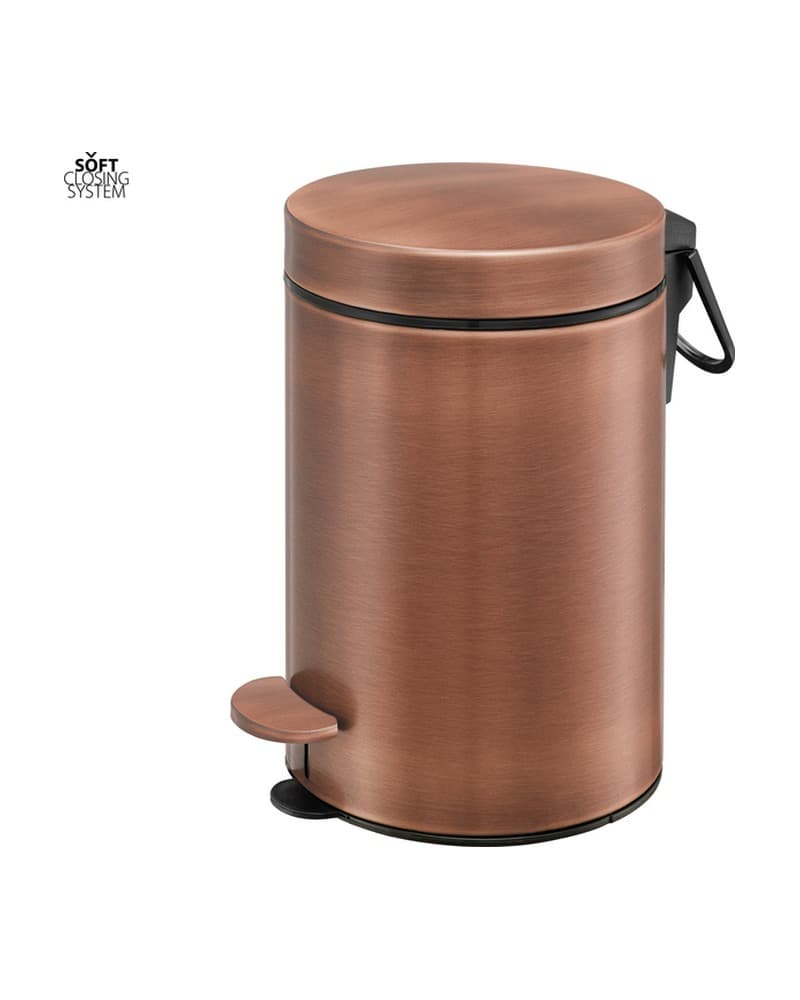 Χαρτοδοχείο 3lt soft close Sanco Waste Bins 90603-Μ26 Rame Mat Φ17x28cm