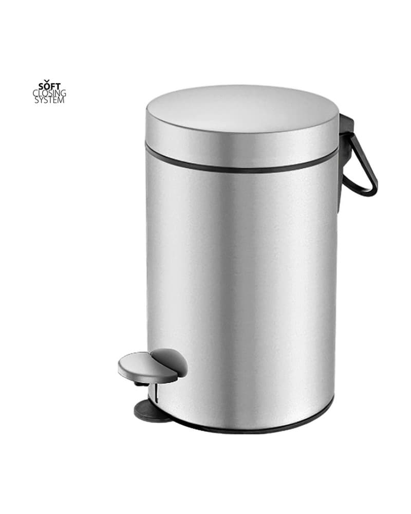 Χαρτοδοχείο 3lt soft close Sanco Waste Bins 90603-PVD-11BR PVD Nickel Steel Φ17x28cm