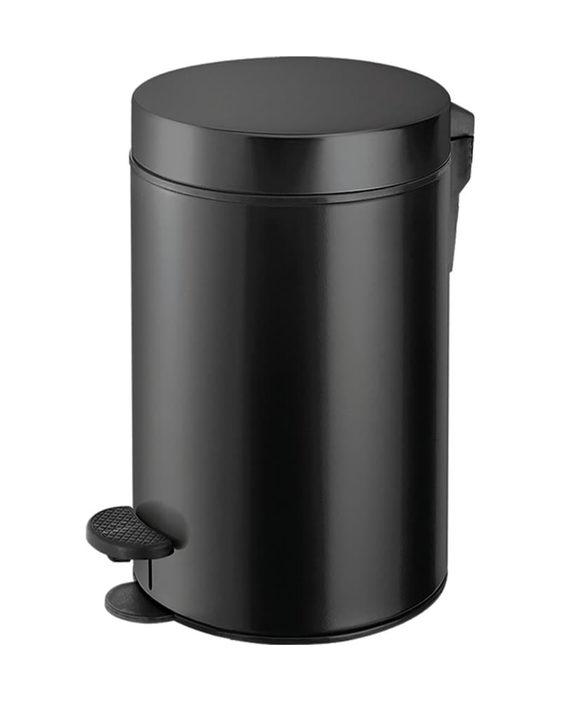 Χαρτοδοχείο 12lt Sanco Waste Bins 90611-Μ116 Ματ Μαύρο Φ25x40cm