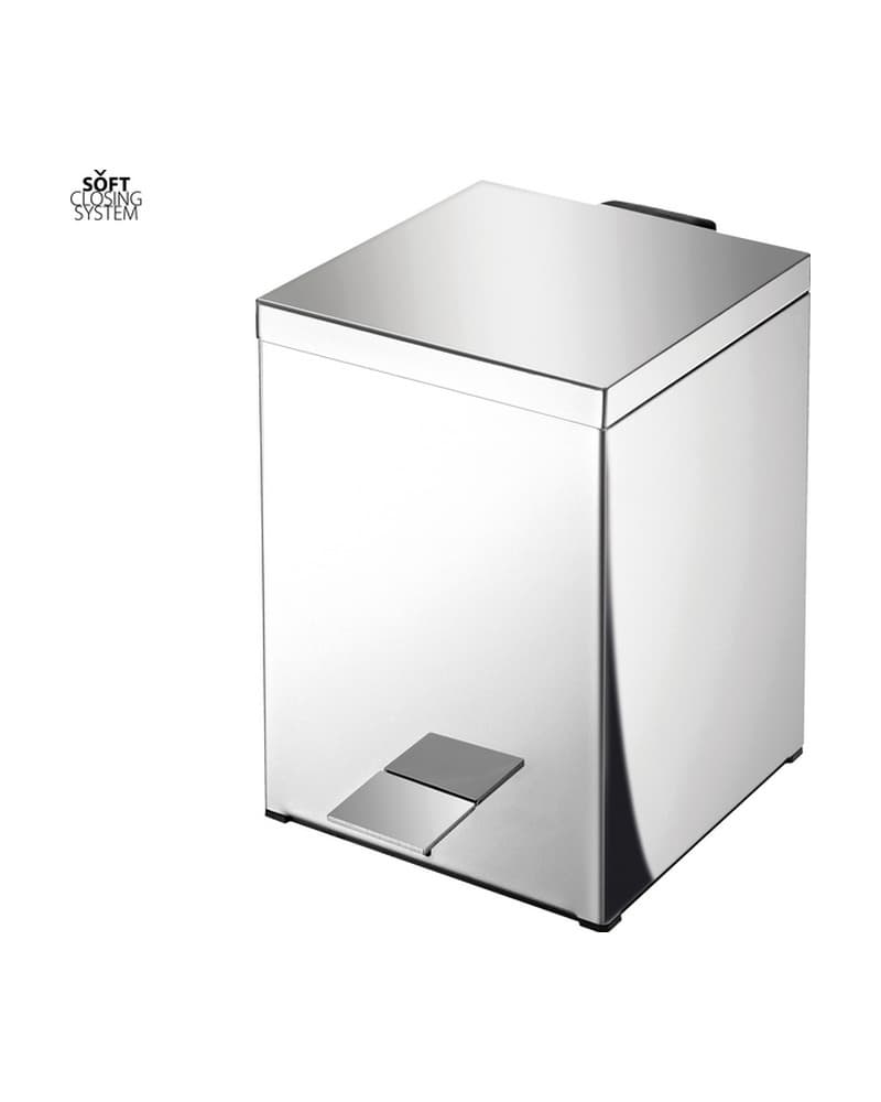 Χαρτοδοχείο 5lt soft close Sanco Waste Bins 90677-Α90 Inox γυαλιστερό 18x25x26,5cm