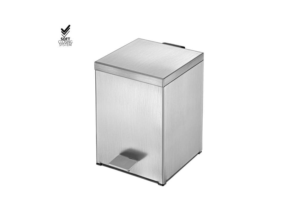 Χαρτοδοχείο 5lt soft close Sanco Waste Bins 90677-Μ90 Inox Σατινέ 18x25x26,5cm