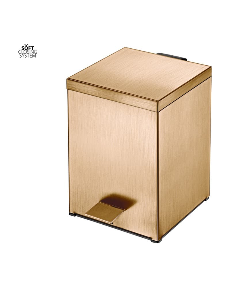 Χαρτοδοχείο 5lt soft close Sanco Waste Bins 90677-PVD-01BR PVD Warm Bronze Brushed 18x25x26,5cm