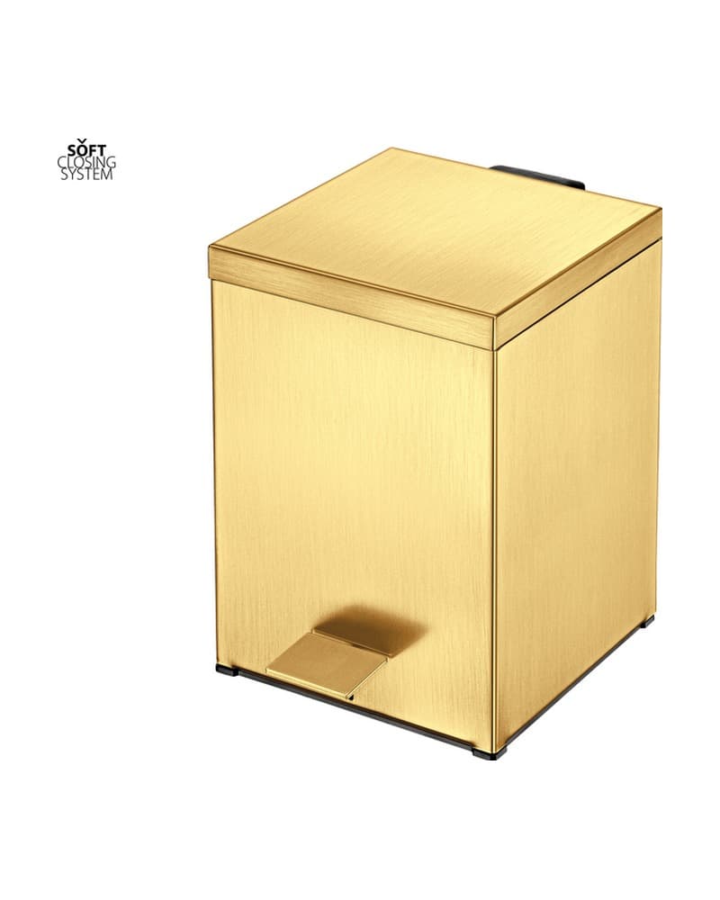 Χαρτοδοχείο 5lt soft close Sanco Waste Bins 90677-PVD-02BR PVD Golden Brass Brushed 18x25x26,5cm
