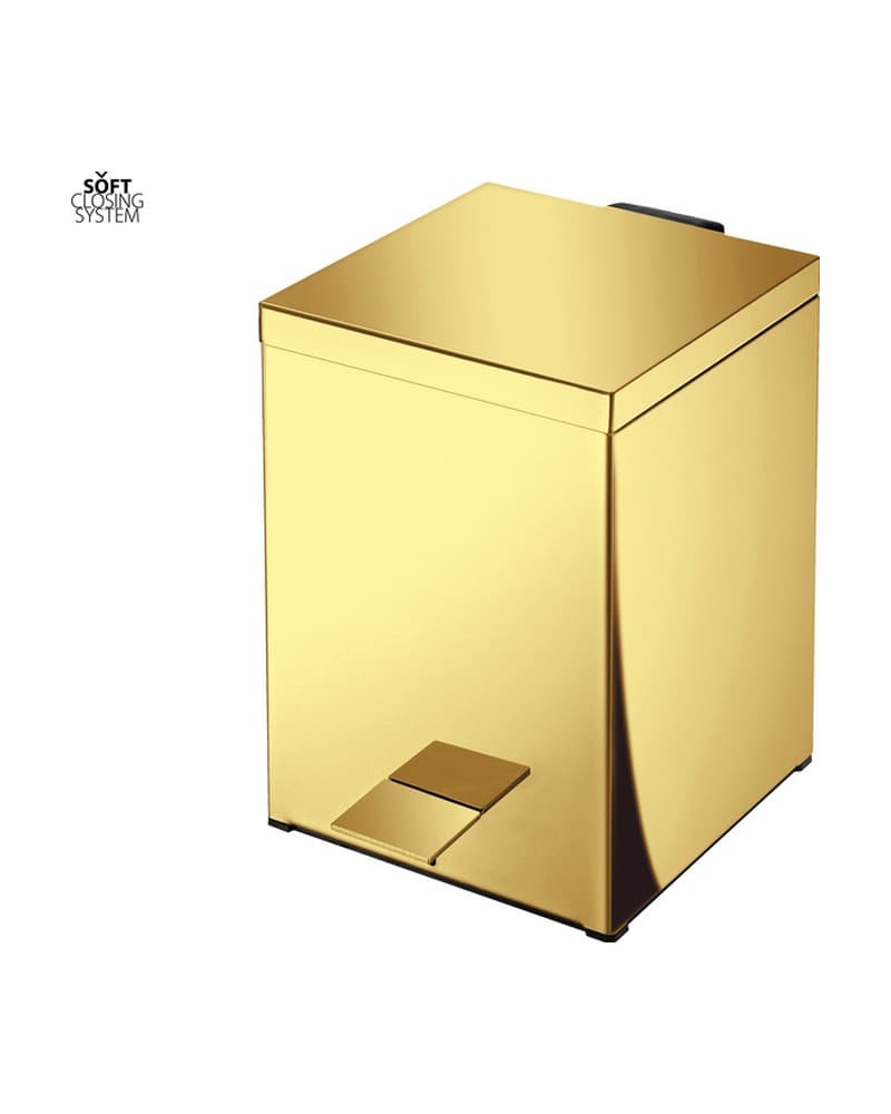 Χαρτοδοχείο 5lt soft close Sanco Waste Bins 90677-PVD-02PL PVD Golden Brass Polished 18x25x26,5cm