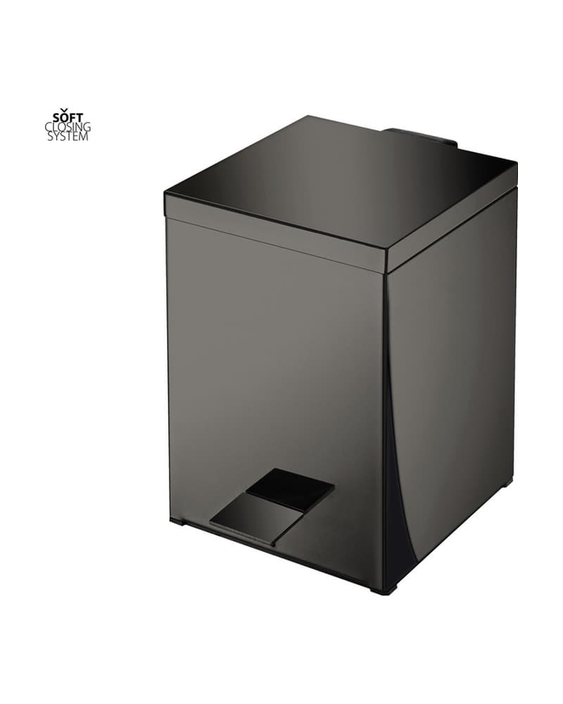 Χαρτοδοχείο 5lt soft close Sanco Waste Bins 90677-PVD-05PL PVD Gun Metal Polished 18x25x26,5cm
