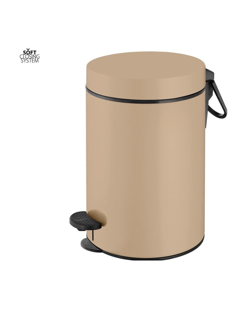 Χαρτοδοχείο 3lt soft close Sanco Waste Bins 90689-M103 Mocha Mat Φ17x28cm