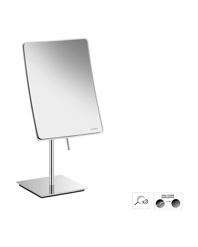 Μεγεθυντικός Καθρέπτης Επικαθήμενος (x3) Sanco Cosmetic mirrors MR-303-Α03 Χρώμιο 15x10x35cm