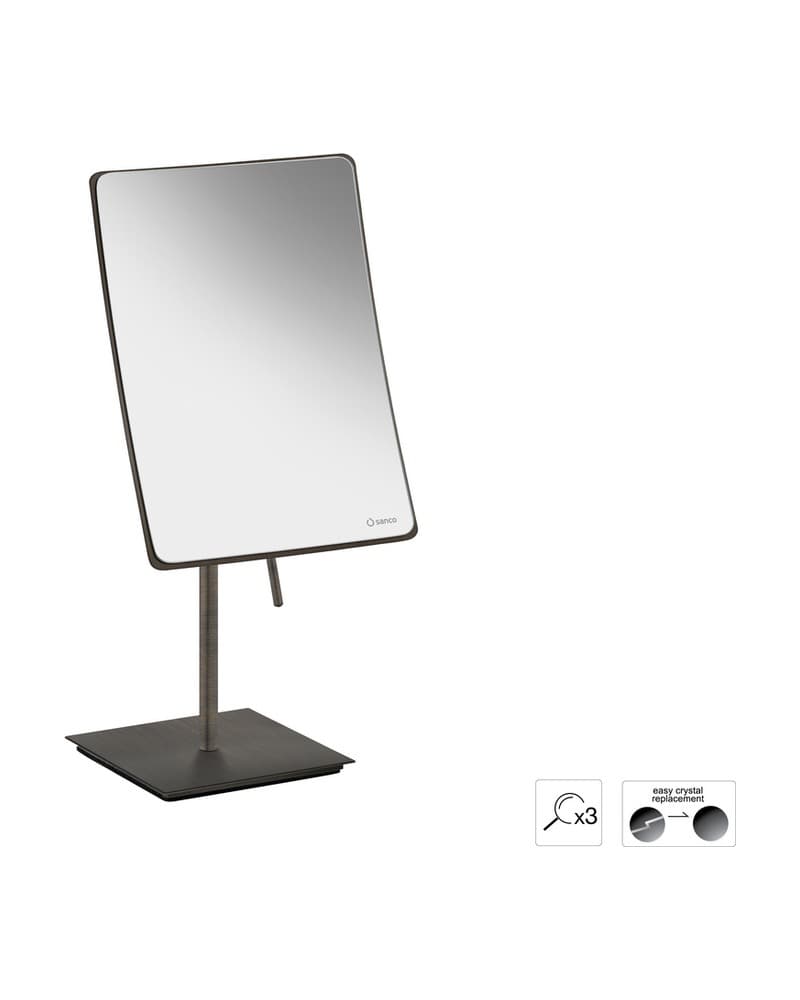 Μεγεθυντικός Καθρέπτης Επικαθήμενος (x3) Sanco Cosmetic mirrors MR-303-DM25 Dark Bronze Mat 15x10x35cm