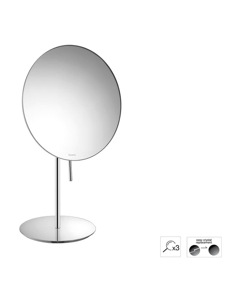 Μεγεθυντικός Καθρέπτης Επικαθήμενος (x3) Sanco Cosmetic mirrors MR-703-Α03 Χρώμιο Φ20x33,5cm