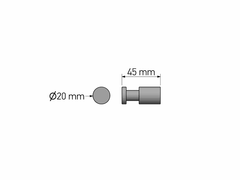 Άγκιστρο μονό Sanco Ergon 00690-Α03 Χρώμιο Φ2x4,5cm - 2